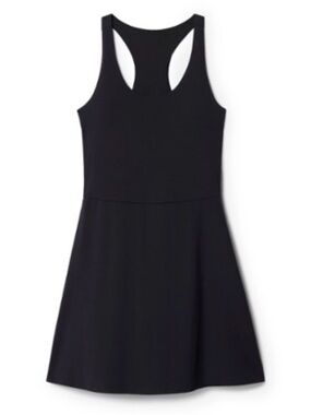 Sleek Black Scoop-Neck Mini Dress